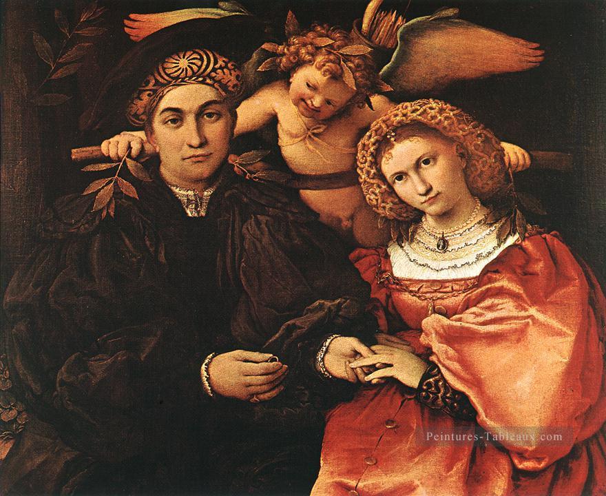 Messer Marsilio et son épouse 1523 Renaissance Lorenzo Lotto Peintures à l'huile
